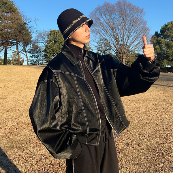 レザーステッチジャケット | ファッション通販サイト NUGU