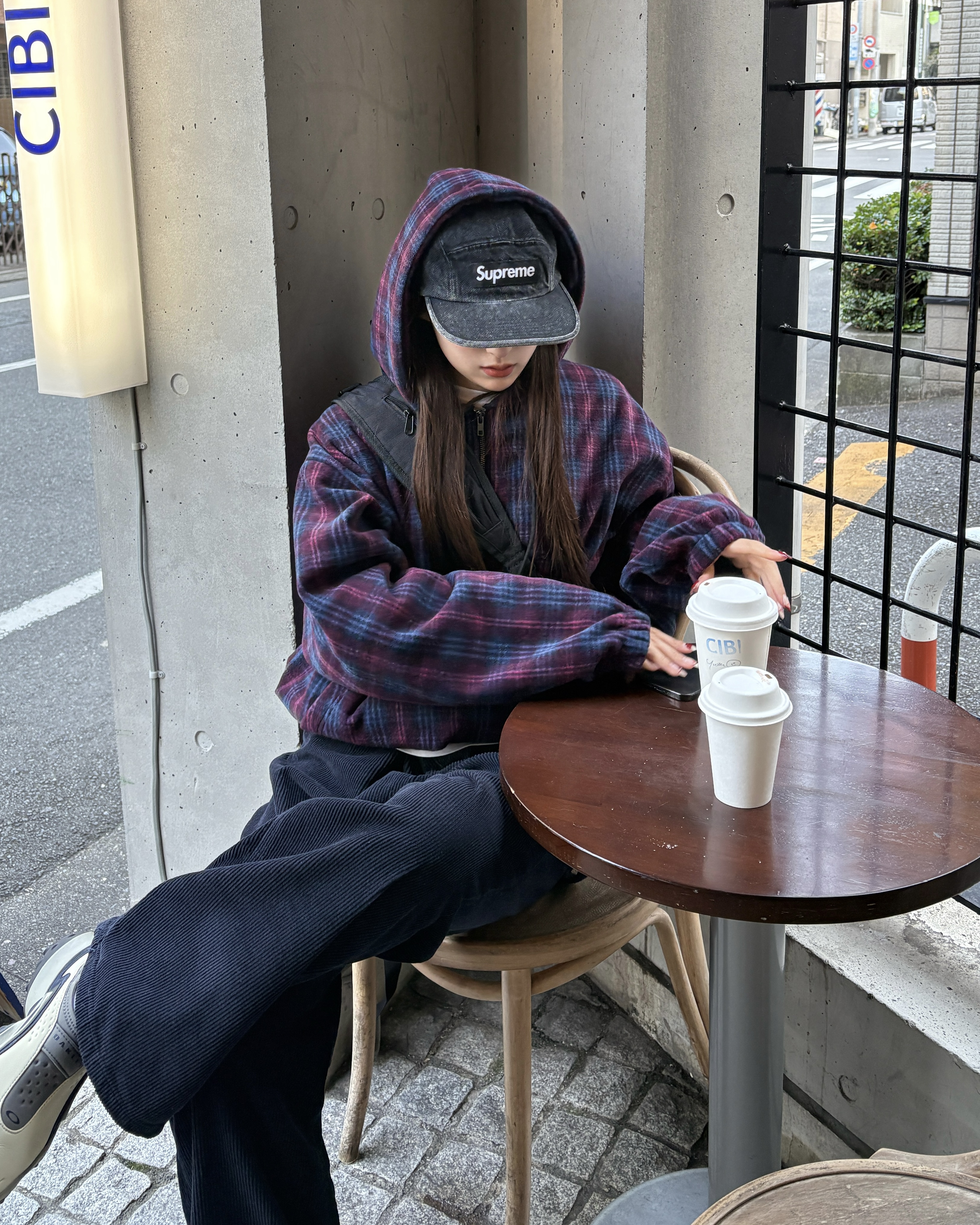 ユニセックス) ルルチェックフリースフード | ファッション通販サイト NUGU