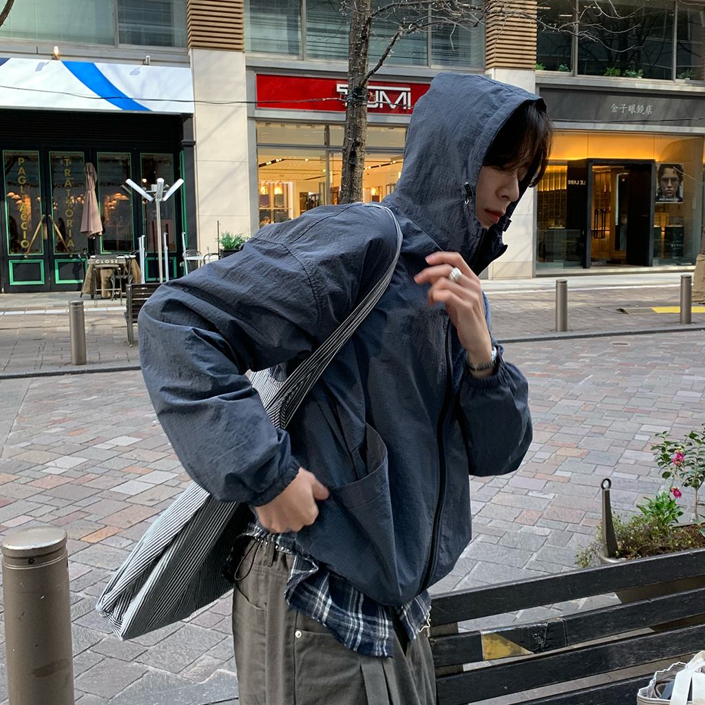 ユニセックス）チェックフードウィンドブレーカー | ファッション通販