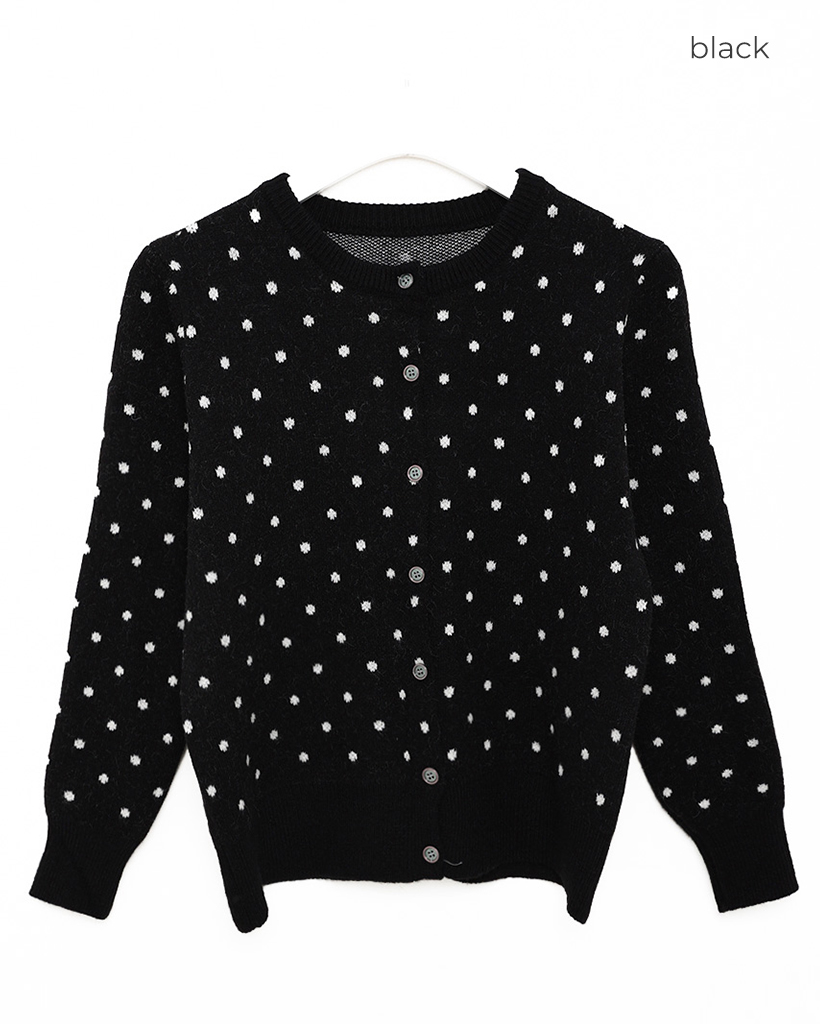 ドット柄ニットカーディガン | ファッション通販サイト NUGU