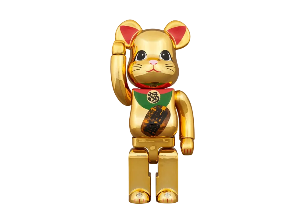 BE@RBRICK 招き猫 開運 金メッキ 発光 400％ & 1000%」が東京ソラマチ