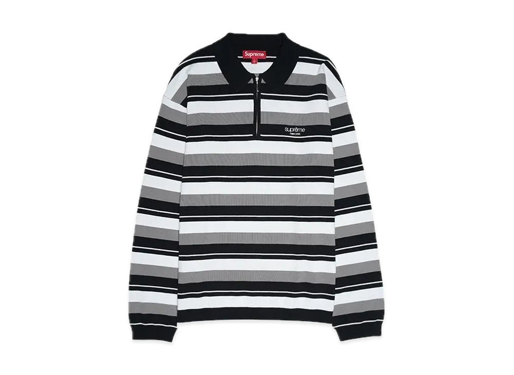 Supreme Stripe Zip L/S Polo 