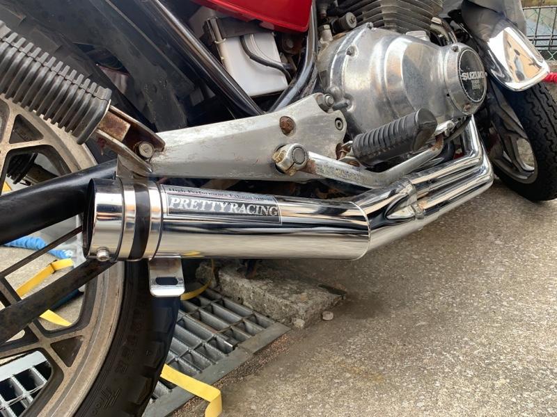 gsx250e マフラー 吸い込み 二重加工 クロス gsx250e マフラー