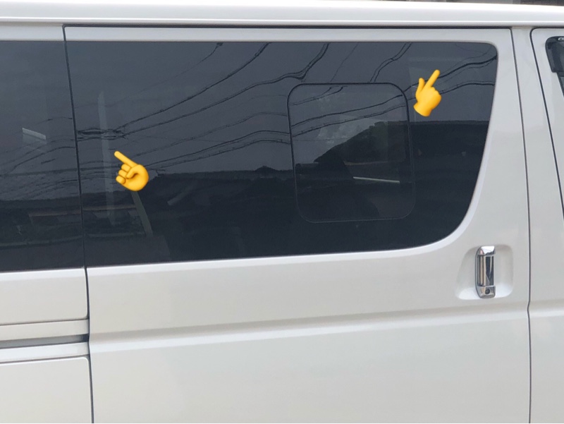 6型新車外しの運転席側小窓付きスライドガラスを付けようとしたが
