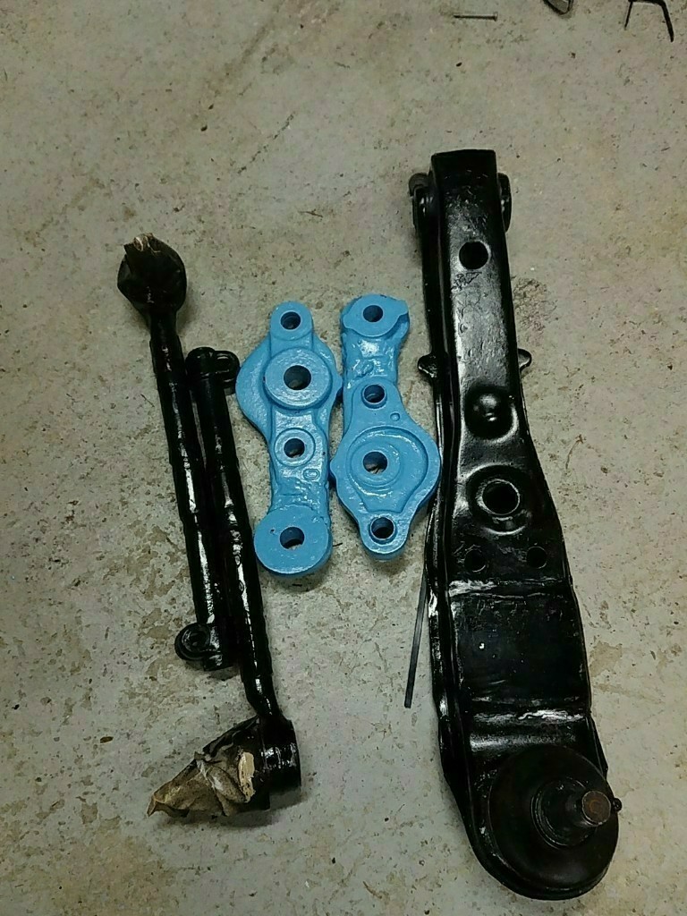 自作 自作4センチ延長ロアアーム 加工ナックル 延長タイロッド の