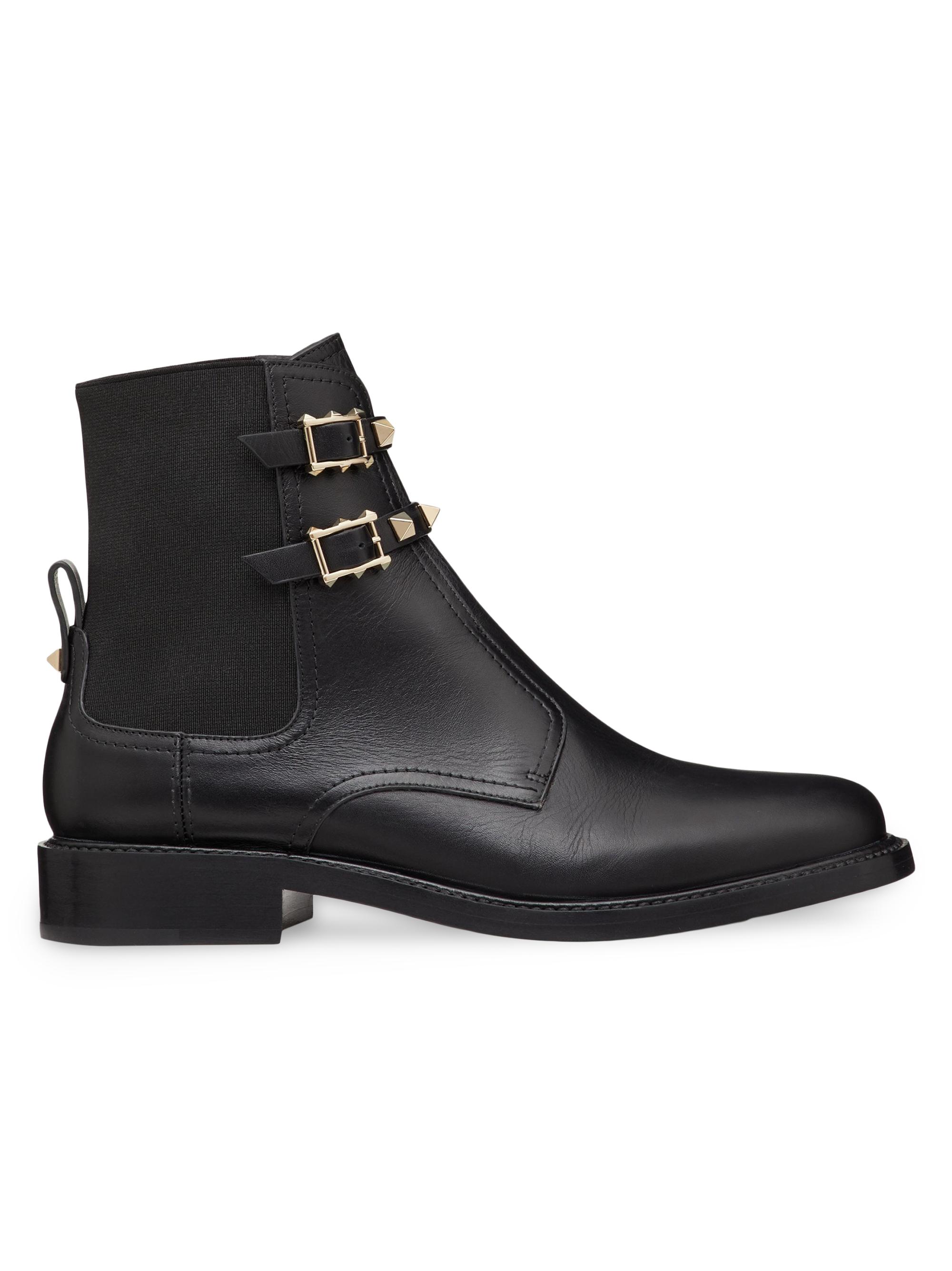Valentino Garavani Rockstud 55MM Calfskin Beatle Boots | Saks