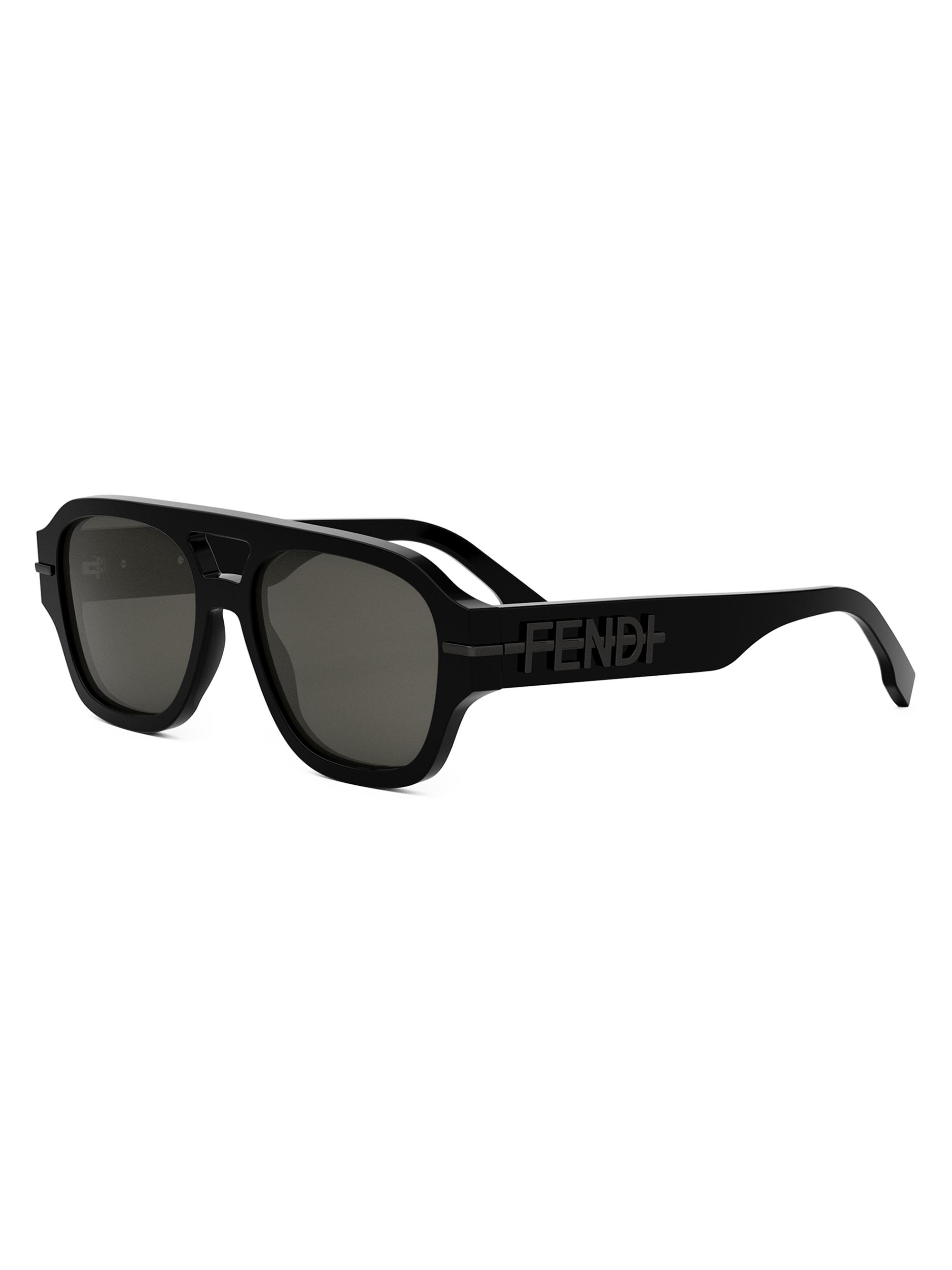 Fendi Signature 53MM Rectangular Sunglasses | Saks Fifth Avenue