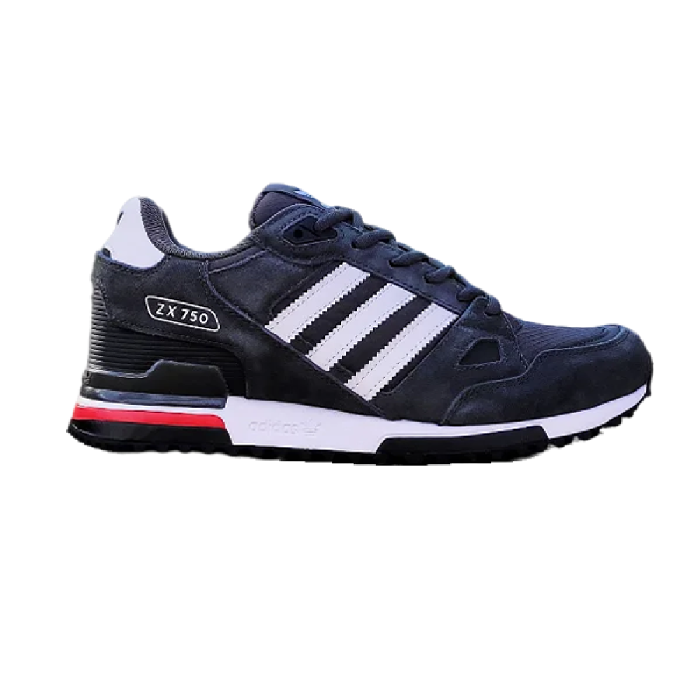 Adidas ZX 750 Unisex Lace-Up Sneakers in Night Blue White - E