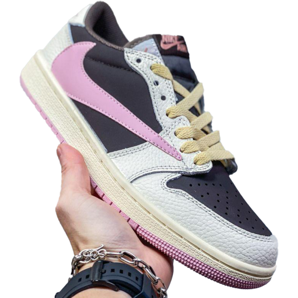 Nike Air Jordan 1 x Travis Scott Pink Brown Women's Sneaker - E