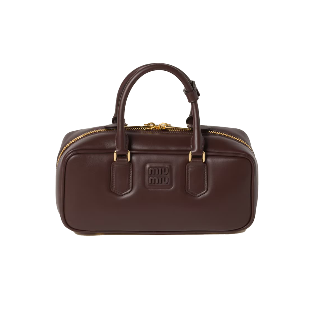 Miu Miu Arcadie Dark Brown Leather Top Handle Bag - E-SEVEN STORE