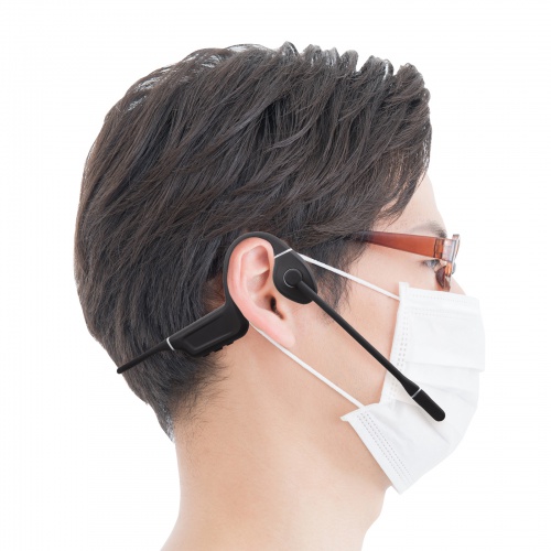 MM-BTSH69BK【Bluetooth骨伝導ヘッドセット】耳を塞がず周りの音を聞き