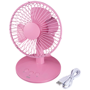 USB-TOY56P【首ふり扇風機（ピンク）】パソコンまわりに便利なUSB給電