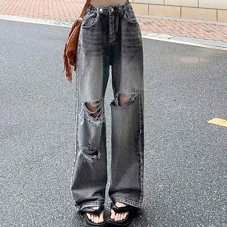 セミワイド クラッシュ デニム[品番：IK000007247]｜kirakiraShop