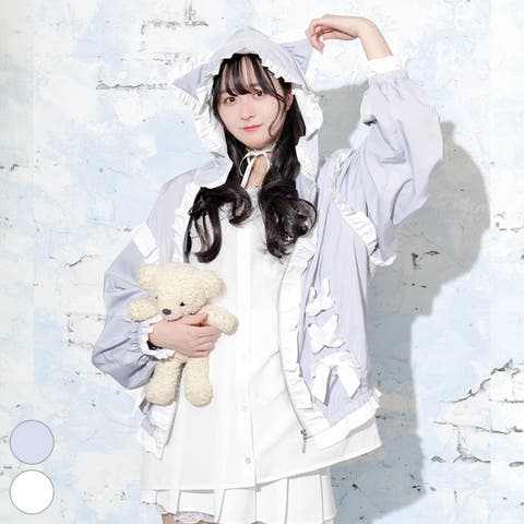 ゴシックフリルレースアップケープコート[品番：PLMW0015239]｜NOEMIE