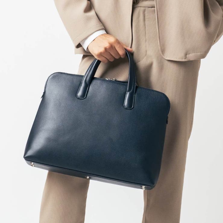 薄型 ダブルジッパー YKKファスナー 牛革 ビジネス ブリーフケース