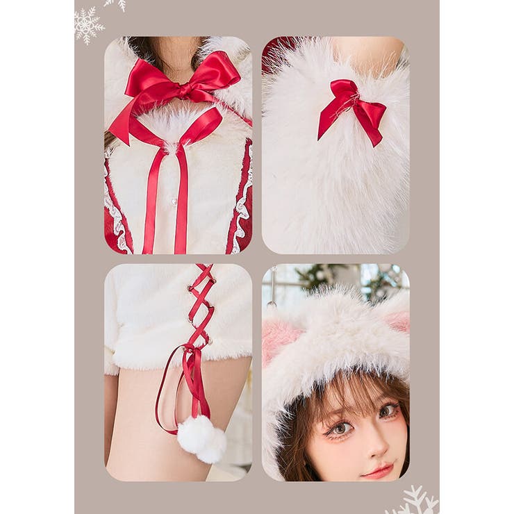 ふわふわメレンゲリボンキャットサンタ《ハロウィンコスプレ7点セット