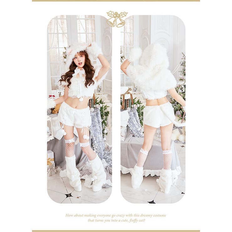 ふわふわメレンゲリボンキャットサンタ《ハロウィンコスプレ7点セット