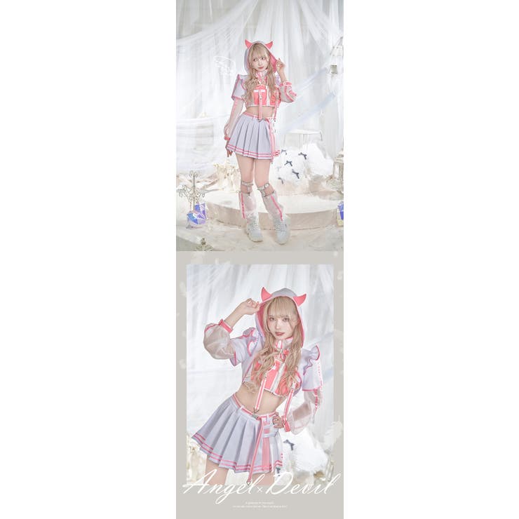 天使界隈 ゲーミングデビルガール《ハロウィンコスプレ6点セット