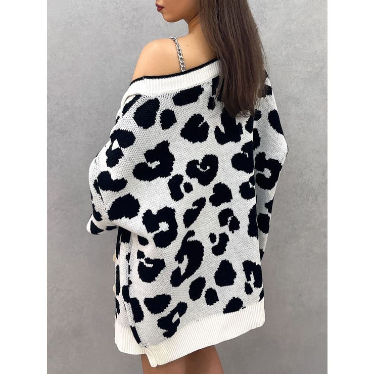 ラメGレオパードニットカーディガン[品番：MKSW0062462]｜GYDA