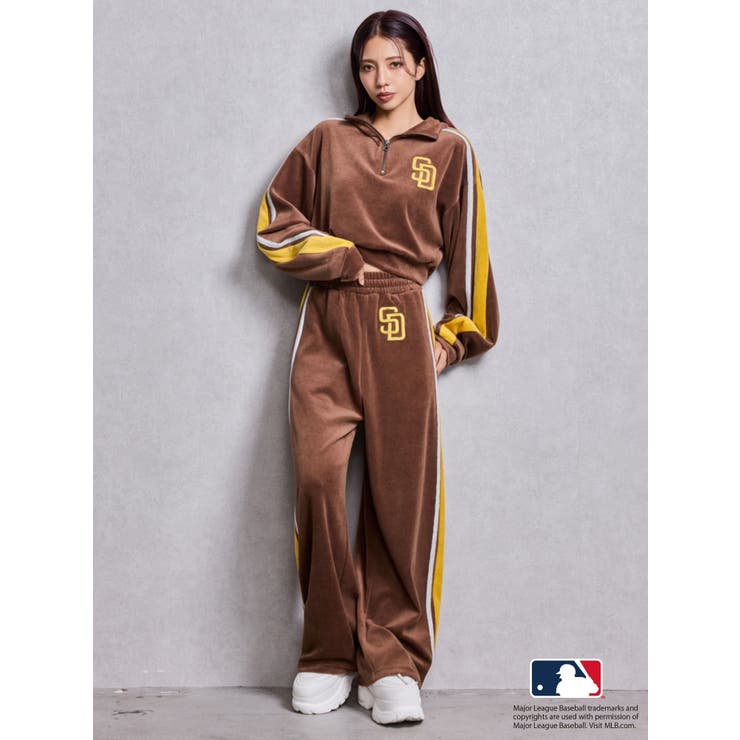 GYDA［MLB］2ラインハーフZIPショートトップス[品番：MKSW0068229
