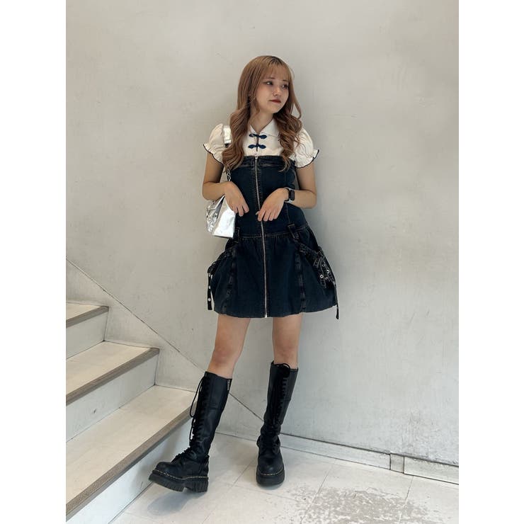 フロントZIPデニムミニジャンスカ[品番：MKSW0062663]｜jouetie