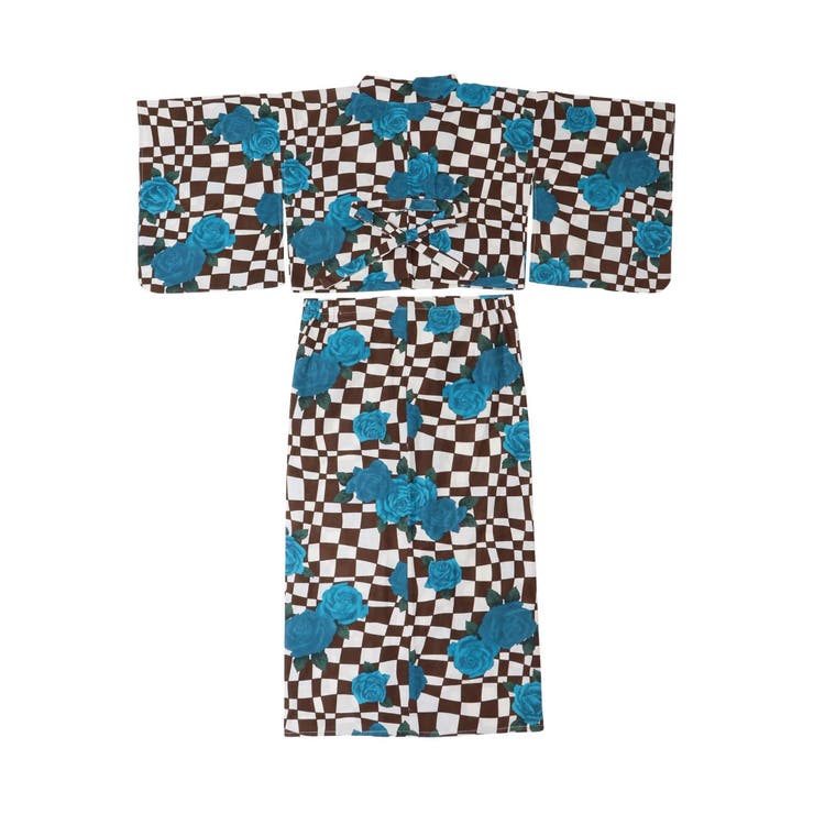 jouetieオリジナル】ローズチェッカーセパレート浴衣セット[品番