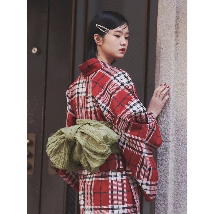 jouetieオリジナル】タータンチェックセパレート浴衣セット[品番