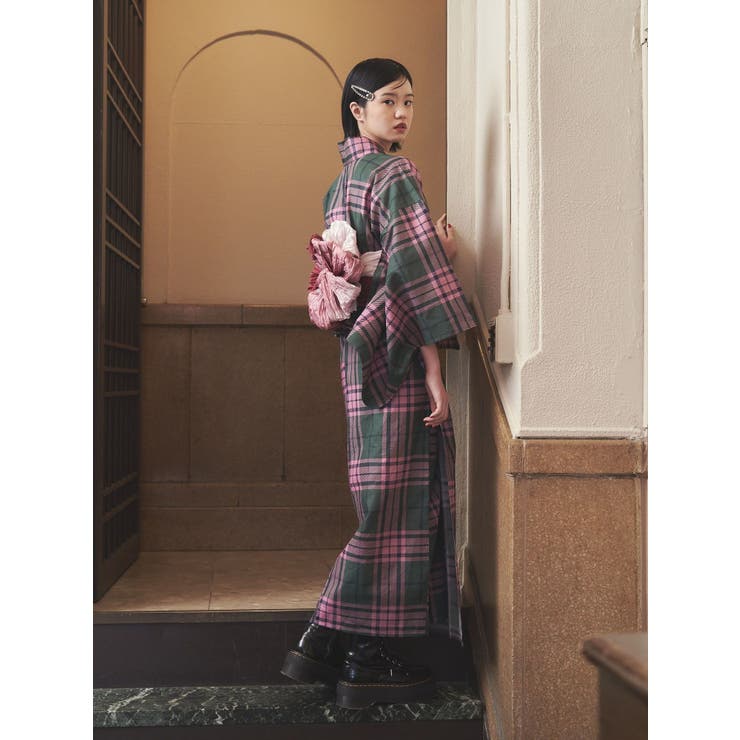 jouetieオリジナル】タータンチェックセパレート浴衣セット[品番