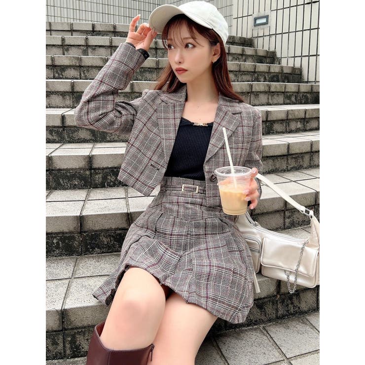 クロップドジャケット【セットアップ着用可能】[品番：MKSW0059116