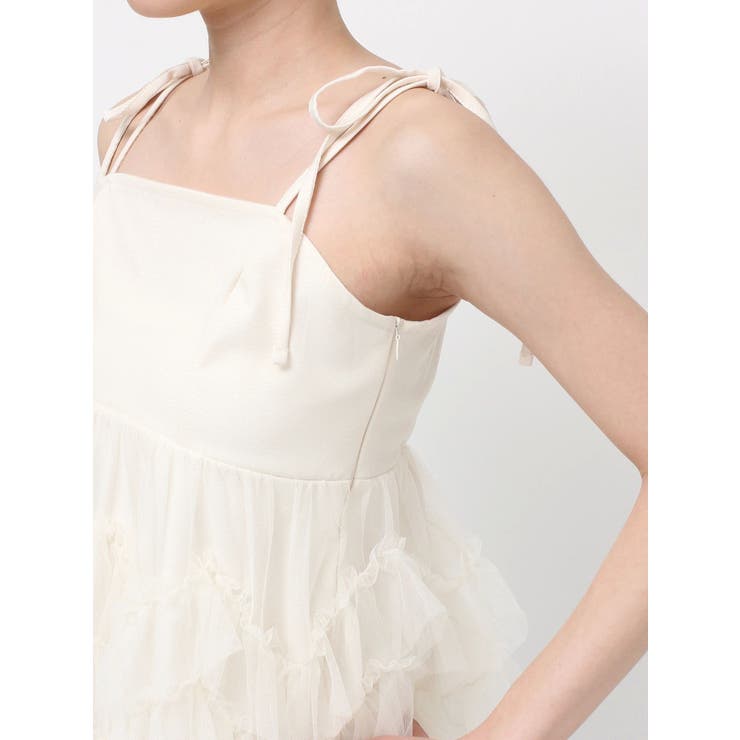 チュールフリルペプラムキャミトップス[品番：MKSW0065357]｜RESEXXY
