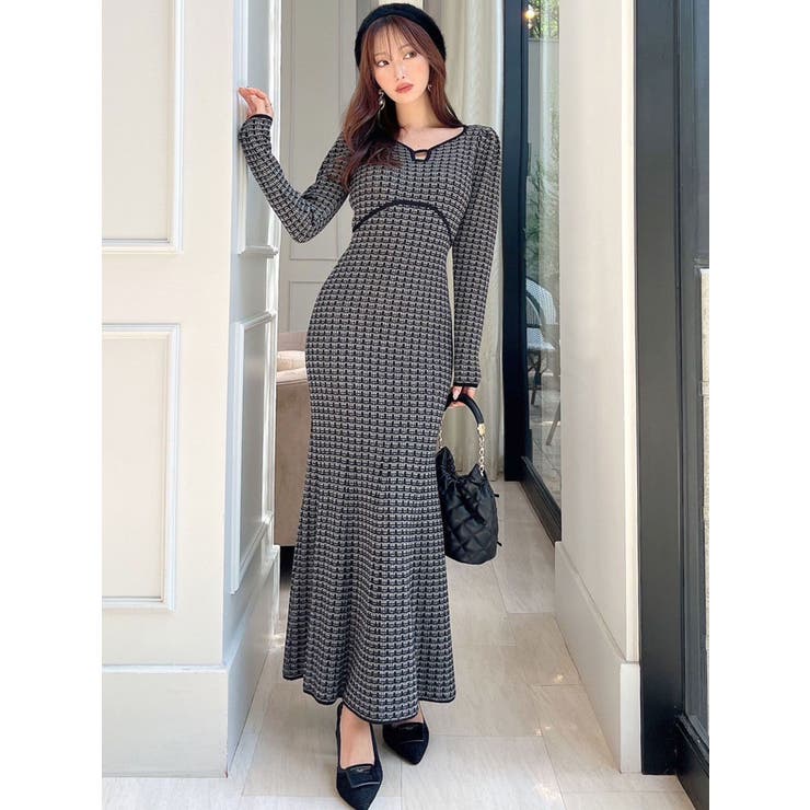 バイカラーツイードニットワンピース[品番：MKSW0061317]｜RESEXXY