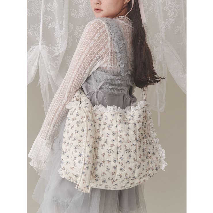 お花のガーゼキルトショルダーバッグ[品番：MKSW0061752]｜merry jenny