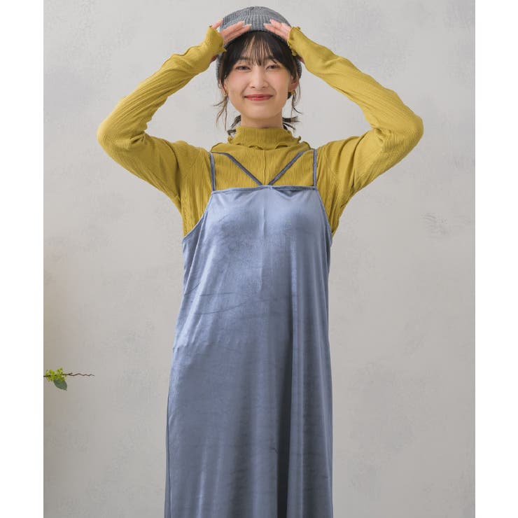 ベロアキャミOP 【RETRO GIRL】ロングキャミワンピース[品番