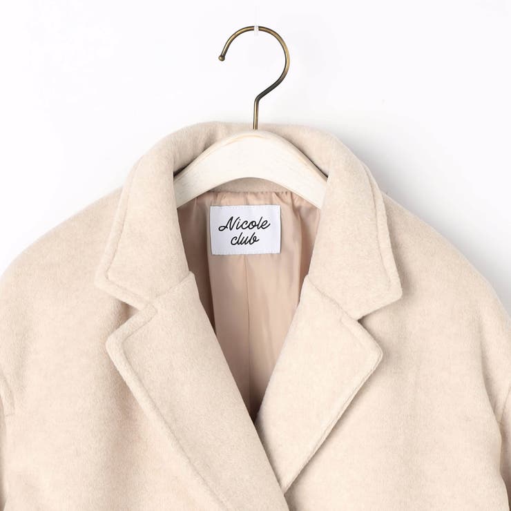 ウールライクダブルコート／ダブルブレストショート丈[品番