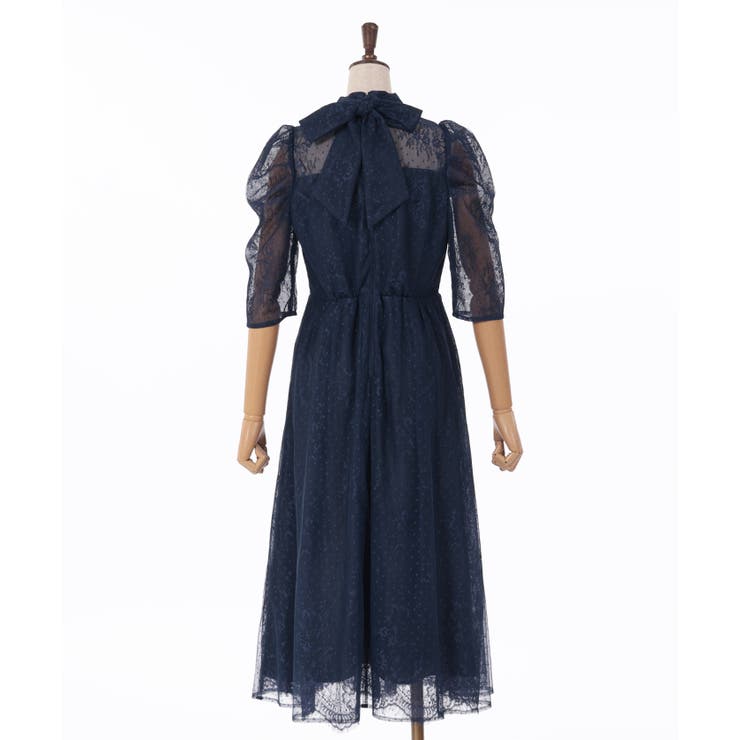 ドットチュール×レースドレス[品番：IGAW0004652]｜axes femme