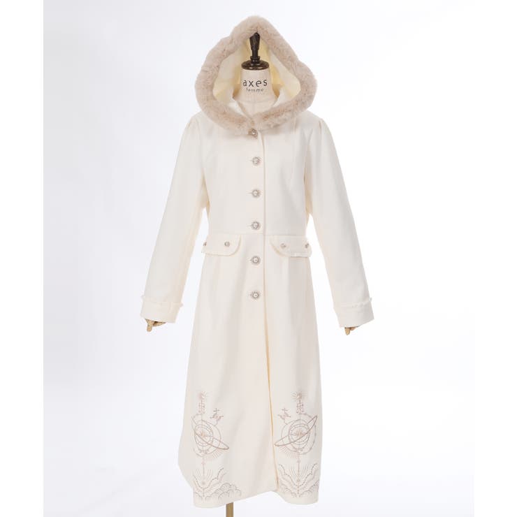天体刺繍フード付コート[品番：IGAW0005706]｜axes femme（アクシーズ