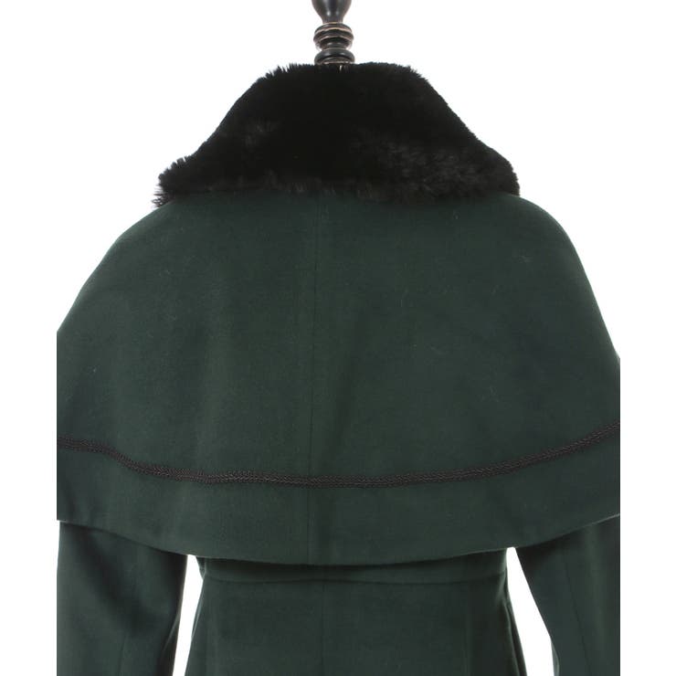 ファー襟付ケープロングコート[品番：IGAW0004046]｜axes femme