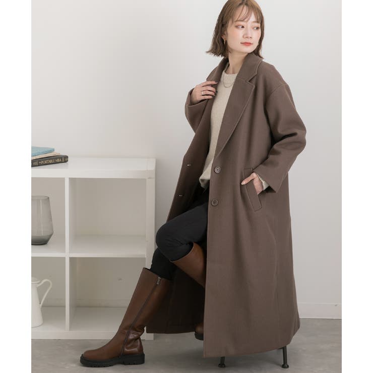 ウールタッチ チェスターロングコート[品番：ADEW0003823]｜ad thie