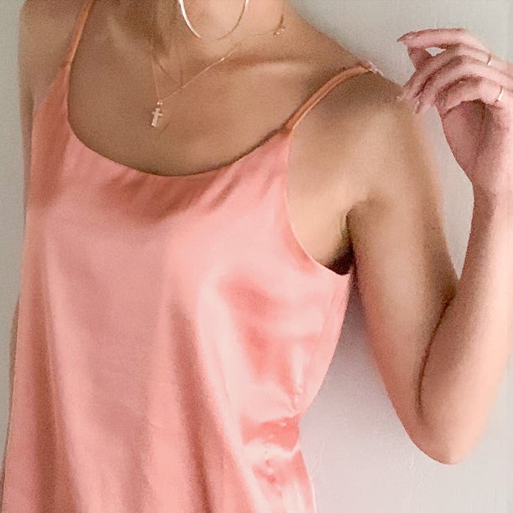 サテン風キャミソール リラックス とろみ[品番：AMTW0001399]｜JUNOAH