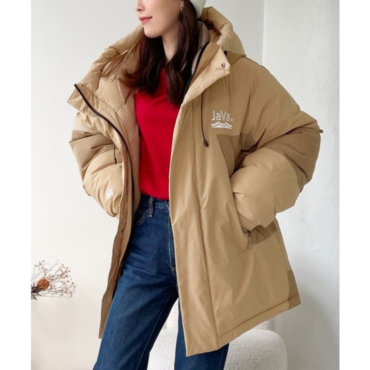 極暖、異素材パネルフェイクダウンジャケット[品番：WZ000003986