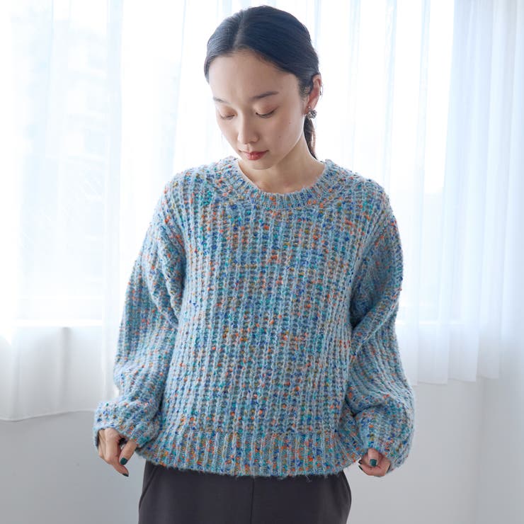 カラーネップヤーン畦ニット[品番：COEW0007722]｜coen【women