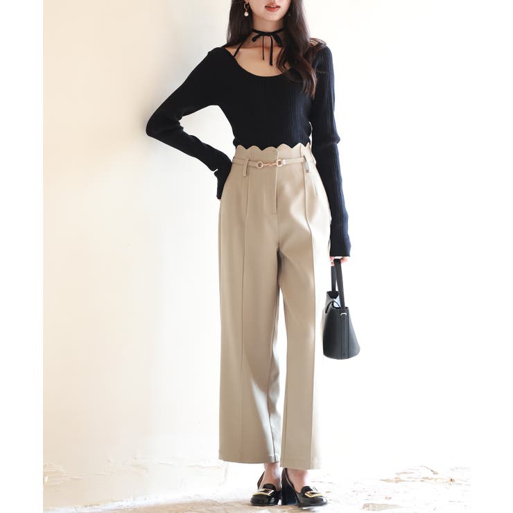 スカラップウエストワイドパンツ[品番：DSSW0004554]｜SAISON DE