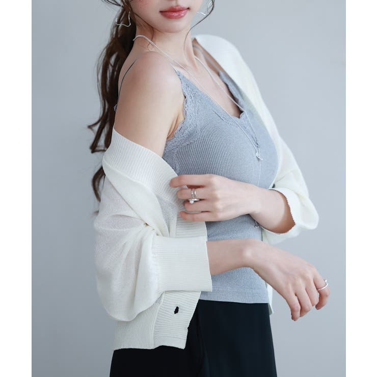 胸元レースカットソーキャミソール[品番：DSSW0005141]｜SAISON DE