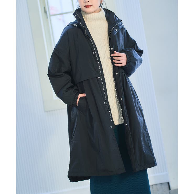 フード付き中綿モッズコート モッズコート レディース[品番