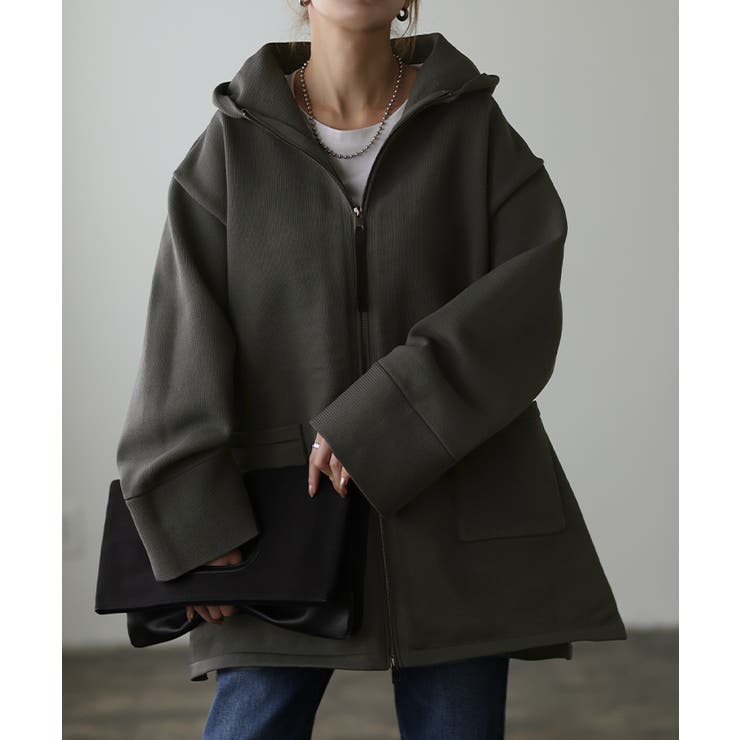 パーカー レディース 秋 新作 アウター ニット ニットパーカー 体型