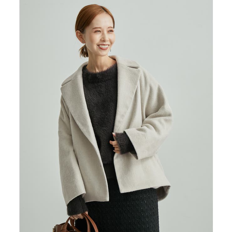 ビッグカラーコクーンショートコート[品番：RPCW0033235]｜ROPE