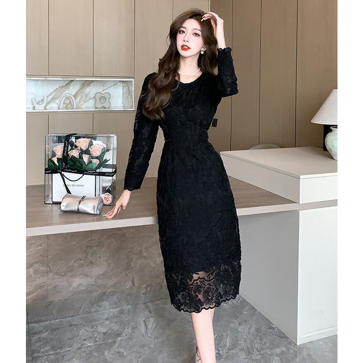 レース ワンピース 全2色[品番：JSFW0012374]｜JS FASHION（ジェーエス