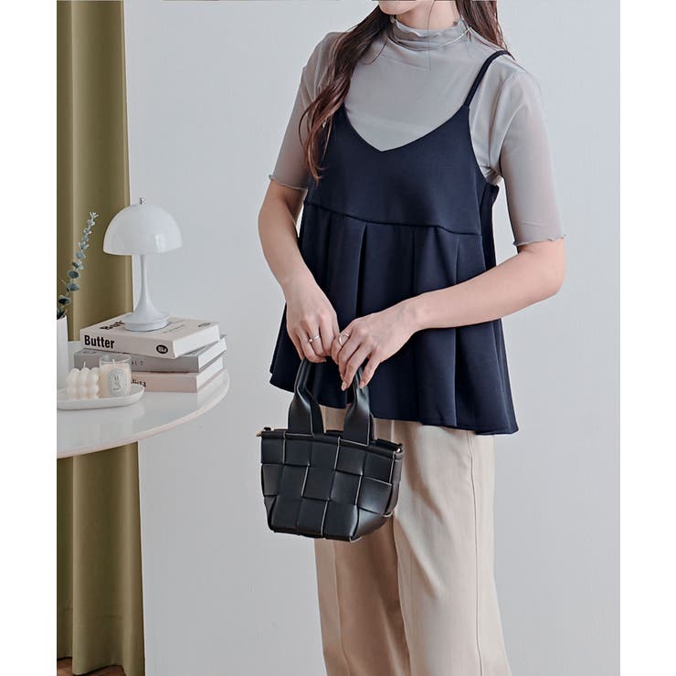 mochizエレ プリーツキャミビスチェ 2サイズ[品番：IK000007743