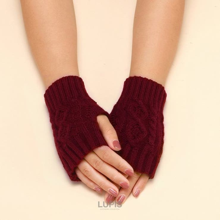 ケーブル編みニットアームウォーマー【短め】[品番：LPSA0004834