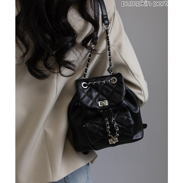 キルティング チェーンショルダー リュック[品番：PPNW0004146